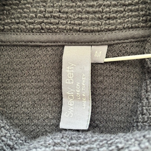 Sweaty Betty Restful Boucle funnel neck textured sweatshirt black size M - Picture 11 of 16